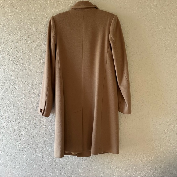 Fleurette Camel 100% Wool Long Reefer Coat - Picture 8 of 11
